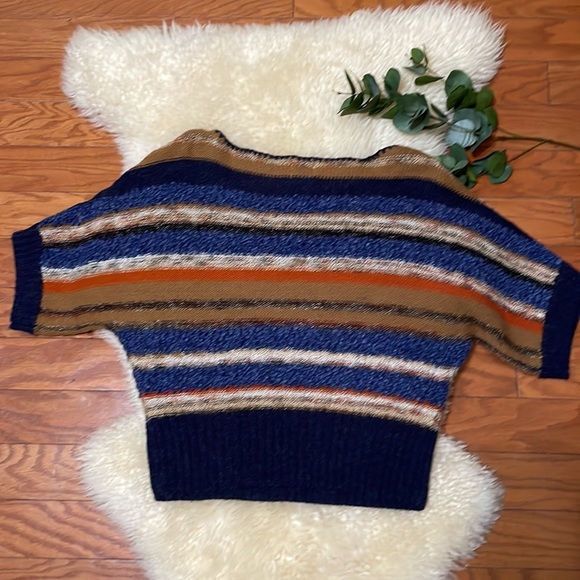 Short Sleeved Cropped Knit Sweater Top by Ruby Rd. / Size Large - Picture 6 of 8